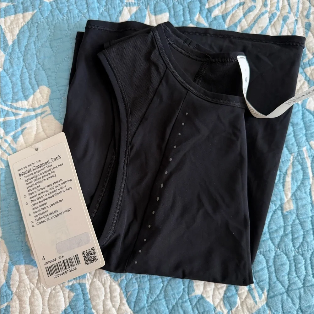 Lululemon Athletica Black Sculpt Cropped Tank - Picture 3 of 4